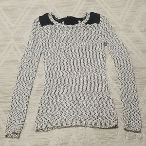 ♡Maurice's cream and black sparkly sweater XS